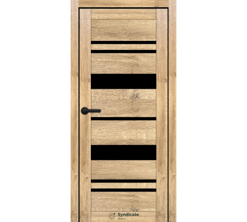 Міжкімнатні Двері Syndicate Doors SD-ECOTOP-104 Чорне скло Ламінатин