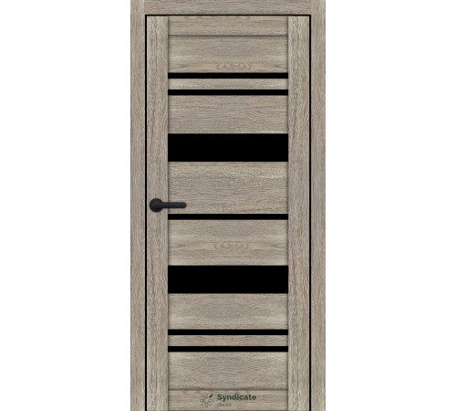 Міжкімнатні Двері Syndicate Doors SD-ECOTOP-104 Чорне скло Ламінатин