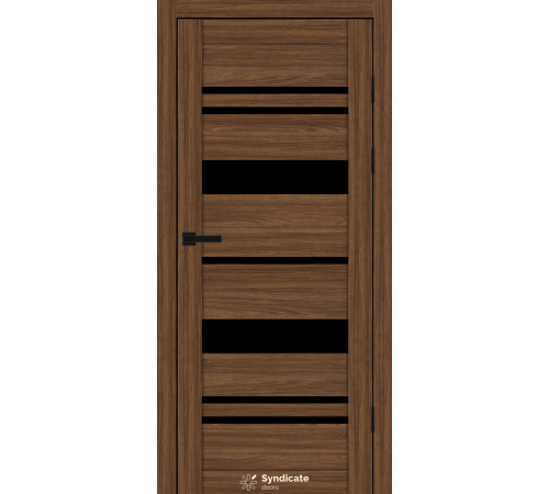 Міжкімнатні Двері Syndicate Doors SD-ECOTOP-104 Чорне скло Ламінатин
