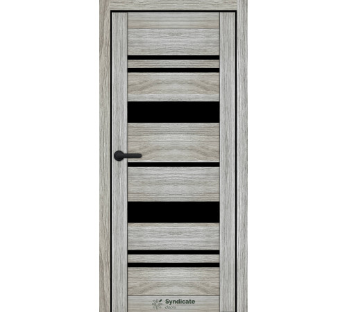 Міжкімнатні Двері Syndicate Doors SD-ECOTOP-104 Чорне скло Ламінатин