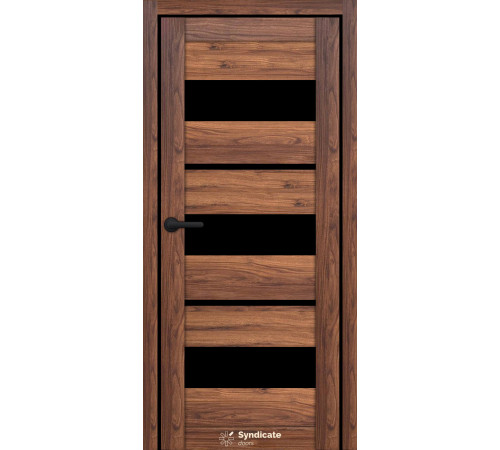 Міжкімнатні Двері Syndicate Doors SD-ECOTOP-105 Чорне скло Ламінатин