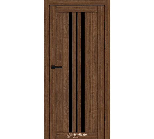 Міжкімнатні Двері Syndicate Doors SD-ECOTOP-107 Чорне скло Ламінатин
