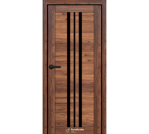 Міжкімнатні Двері Syndicate Doors SD-ECOTOP-107 Чорне скло Ламінатин