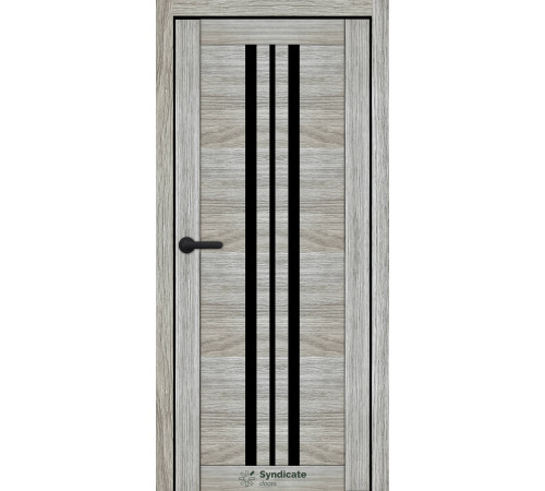 Міжкімнатні Двері Syndicate Doors SD-ECOTOP-107 Чорне скло Ламінатин