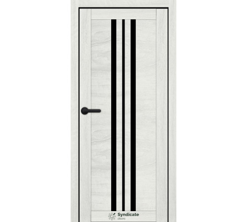 Міжкімнатні Двері Syndicate Doors SD-ECOTOP-107 Чорне скло Ламінатин
