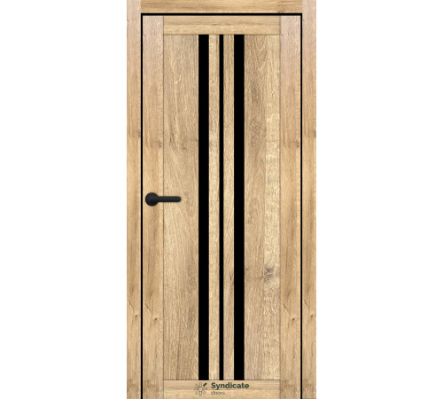 Міжкімнатні Двері Syndicate Doors SD-ECOTOP-107 Чорне скло Ламінатин