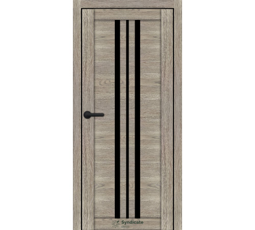 Міжкімнатні Двері Syndicate Doors SD-ECOTOP-107 Чорне скло Ламінатин