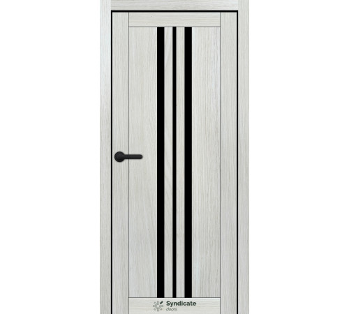 Міжкімнатні Двері Syndicate Doors SD-ECOTOP-107 Чорне скло Ламінатин