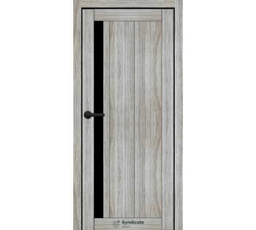 Міжкімнатні Двері Syndicate Doors SD-ECOTOP-124 Чорне скло Ламінатин