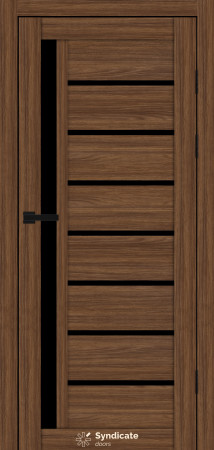 Межкомнатные Двери Syndicate Doors SD-ECOTOP-101 Черное стекло Ламинатин