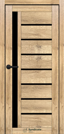 Межкомнатные Двери Syndicate Doors SD-ECOTOP-101 Черное стекло Ламинатин