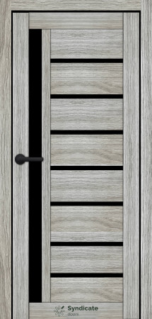 Межкомнатные Двери Syndicate Doors SD-ECOTOP-101 Черное стекло Ламинатин