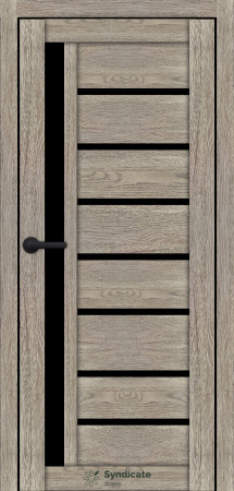 Межкомнатные Двери Syndicate Doors SD-ECOTOP-101 Черное стекло Ламинатин