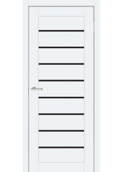 Двері ТМ DOORS C018 ПВХ Емаліт Чорне скло