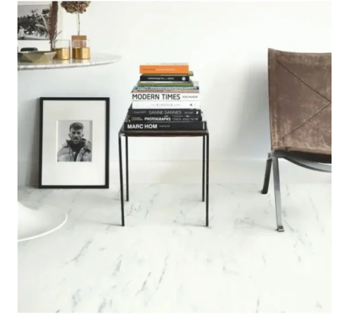 Вінілова підлога Quick Step Oro Base Tiles Білий каррарський мармур AVSTT40136