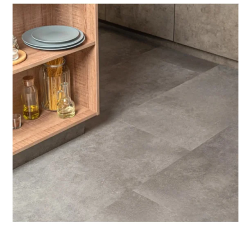 Виниловый пол Vinilam Ceramo Цемент Стальной 71610