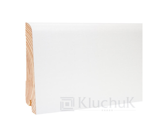 Плинтус Белый White plinth 80х19х2200 Евро KLW-03 Kluchuk