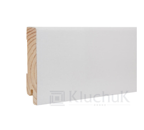 Плинтус Белый White plinth 80х19х2200 Модерн KLW-04 Kluchuk
