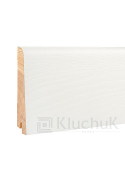 Плінтус Білий White plinth 100х19х2200 Евро KLW-05 Kluchuk