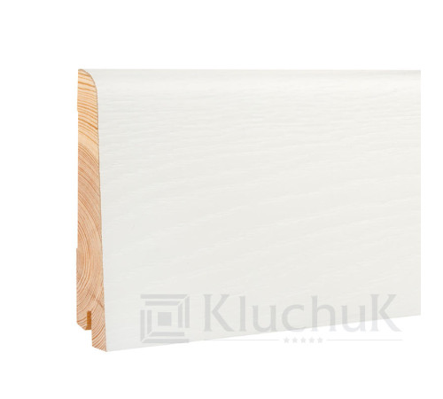 Плинтус Белый White plinth 100х19х2200 Евро KLW-05 Kluchuk