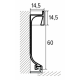 Плинтус алюминиевый скрытого монтажа с LED подсветкой 60х14,5х2700 ALU-SL60 RAL Kluchuk