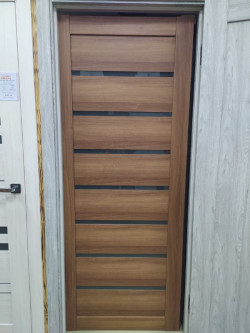 Двері PL-PVC-02, кастанья золотиста, сатин, 800*2000 мм, не врізане полотно, М18 Portalino