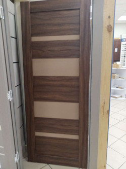 Двері Aura 10, горіх европейський/лакобель кавовий, 800 мм полотно без врізок, стан чудовий, Гавела 16 WakeWood