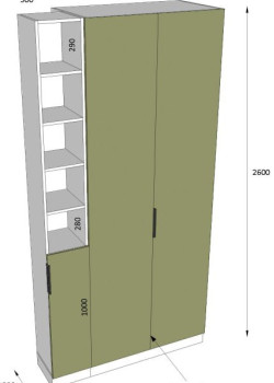 Шафа пряма розпашна на замовлення RAL 6025 №23 19.04.2024