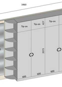 Шафа розпашна на замовлення 4-дверна Сіра Мишка №87 02.07.2025