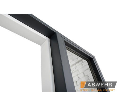 Входные Нестандартные двери с терморазрывом Ufo Black (RAL 7016 + Белый), 1600-1800*2200, комплектация FRAME Abwehr