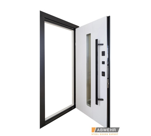 Входные Двери Cotage1 (KT1 с терморазрывом) 496 UFO BLACK RAL 7016 Abwehr