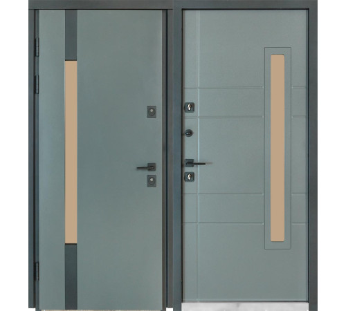 Вхідні Двері COTTAGE 705/431 Metalic Grey/Вулична Vinorit Булат