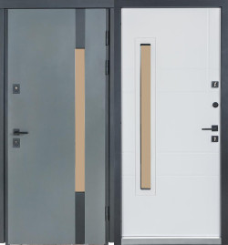 Двери COTTAGE 705/431 Metalic Grey/Уличная Vinorit Булат