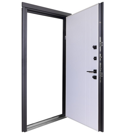 Входные Двери Коттедж 710/265 Metalic anthracite/Уличная Белый Атласный Булат