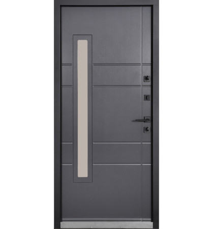 Двери Коттедж 705/431 Metalic anthracite/Уличная Антрацит серый Булат