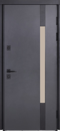 Входные Двери Коттедж 705/431 Metalic anthracite/Уличная Белый Атласный Булат