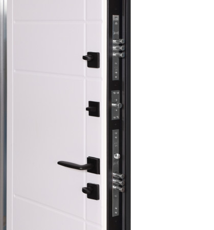 Входные Двери Коттедж 705/431 Metalic anthracite/Уличная Белый Атласный Булат