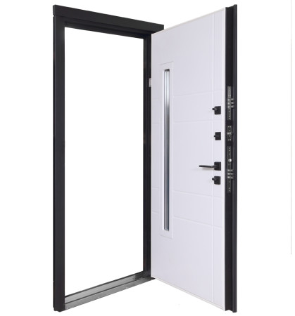Входные Двери Коттедж 705/431 Metalic anthracite/Уличная Белый Атласный Булат