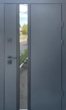 Двери Стрит Норд металл Антрацит 7021 краска/МДФ белое дерево Vinorit "Qdoors"