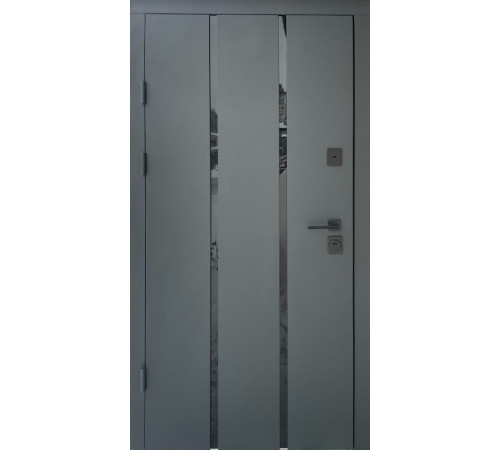 Входные Двери Стрит Пиано металл Антрацит краска/МДФ белое дерево Vinorit "Qdoors"
