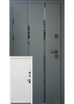 Двери Стрит Пиано металл Антрацит краска/МДФ белое дерево Vinorit "Qdoors"