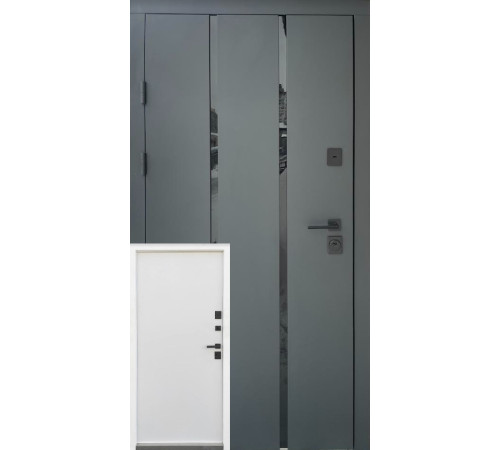 Входные Двери Стрит Пиано металл Антрацит краска/МДФ белое дерево Vinorit "Qdoors"
