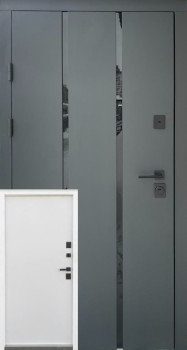 Двери Стрит Пиано металл Антрацит краска/МДФ белое дерево Vinorit "Qdoors"