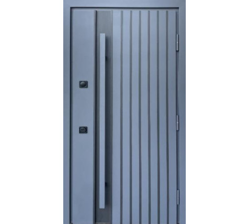 Входные Двери Стронг Айрон графит G1298 песок/белый атлас Vinorit "Qdoors"