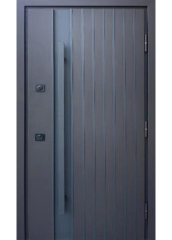 Двери Стронг Айрон Ral 8019 песок коричневый/белый атлас Vinorit "Qdoors"