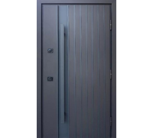 Вхідні Двері Стронг Айрон Ral 8019 пісок коричневий/білий атлас Vinorit "Qdoors"