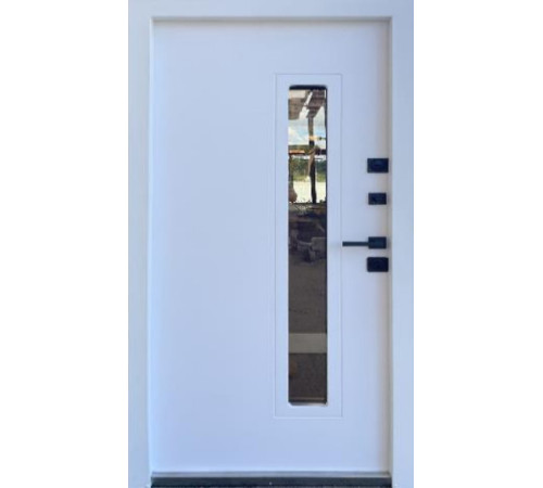 Вхідні Двері Стронг Термікс антрацит/білий атлас Vinorit "Qdoors"