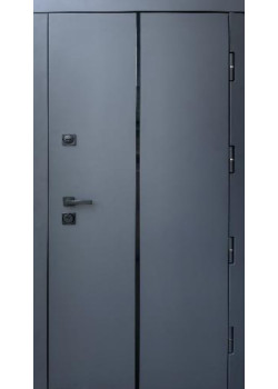 Двери Стронг Перфект 4К антрацит/белый супермат+ЗЕРКАЛО "Qdoors"