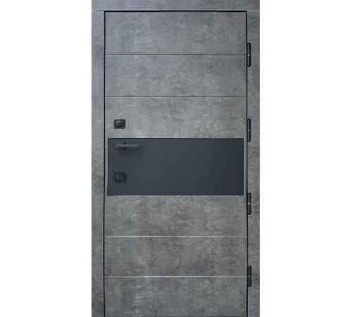 Вхідні Двері Стронг Стоун 4К мрамор темний/бетон сірий "Qdoors"