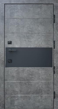 Двери Qdoors Стронг Стоун 4К мрамор темный/бетон серый
